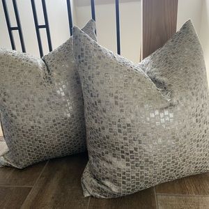 Silver throw pillows